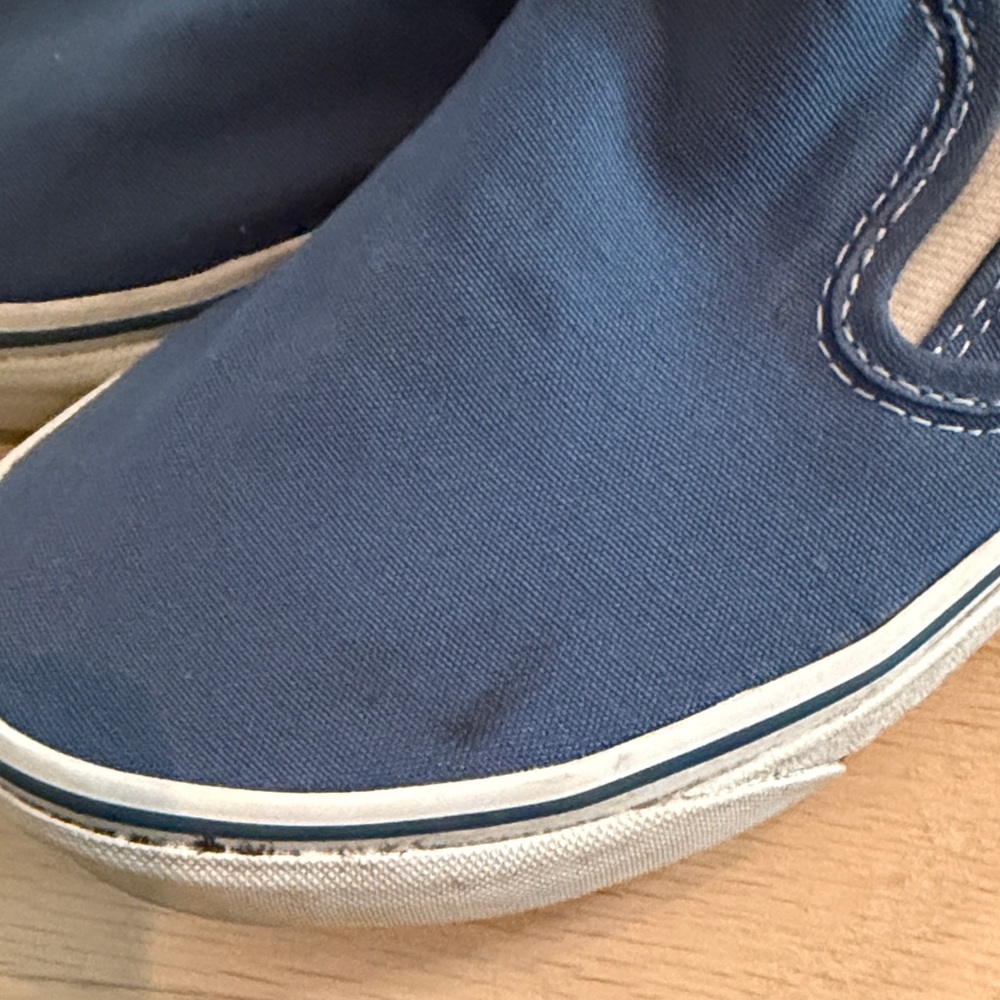 Vans Kids Classic Slip-On Sneakers - Blue Canvas - Picture 3 of 4